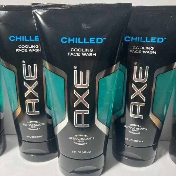 Axe Chilled Cooling Face Wash 5 Tubes 5 OZ DISCONTINUED Ultra Smooth Skin Cleanser